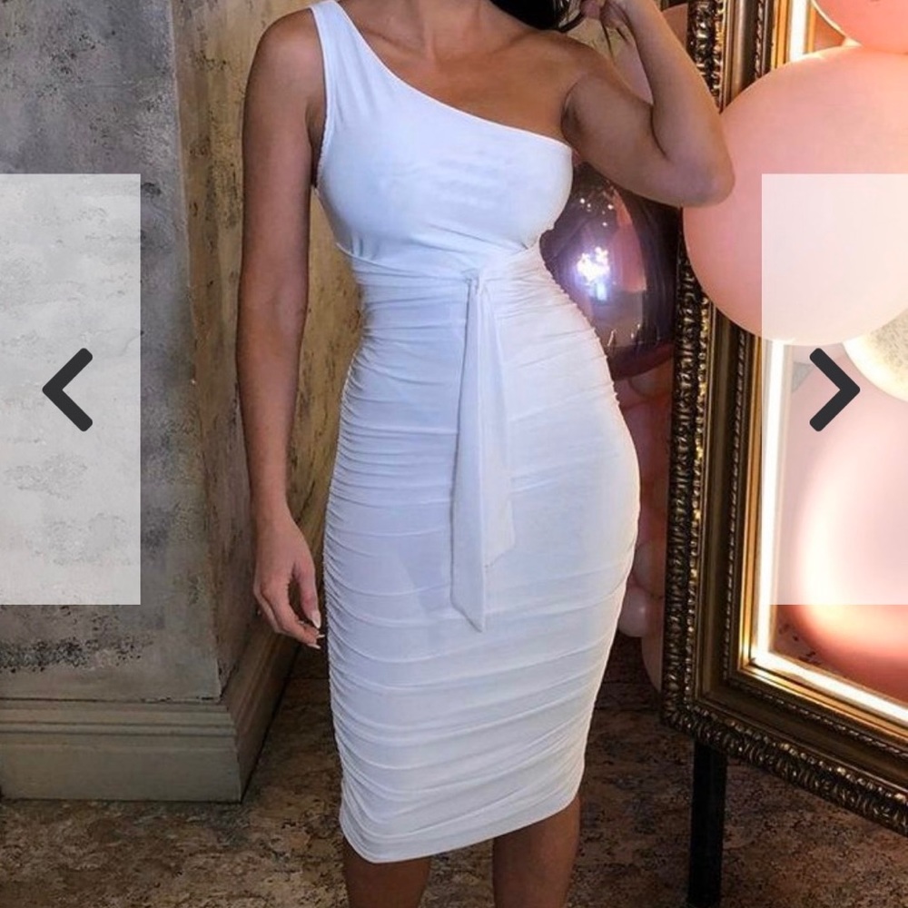 One shoulder midi dress